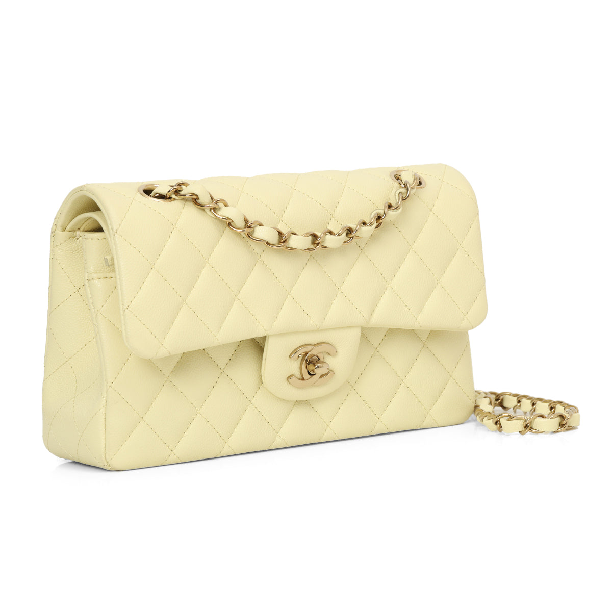 Pastel Yellow Classic Small Double Flap Bag