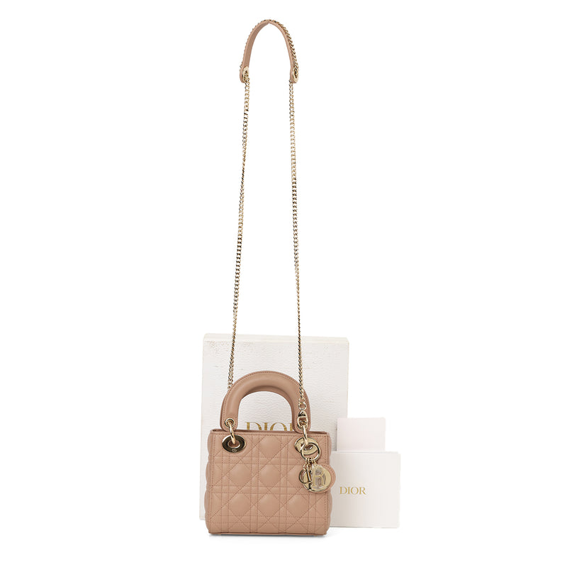 Nude Rose Mini Lady Dior Bag