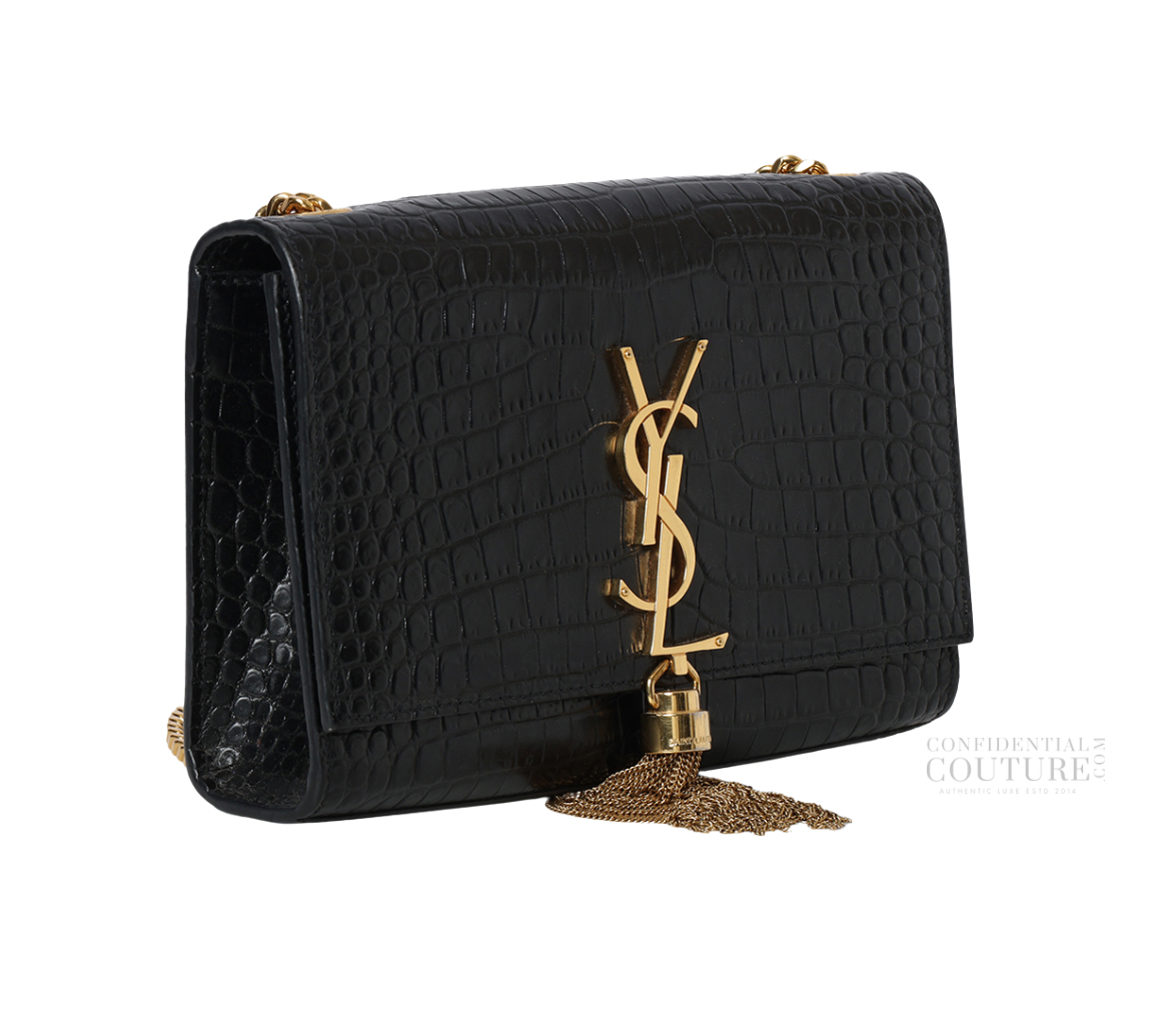 Saint Laurent Kate Black Alligator Mississippiensis Bag