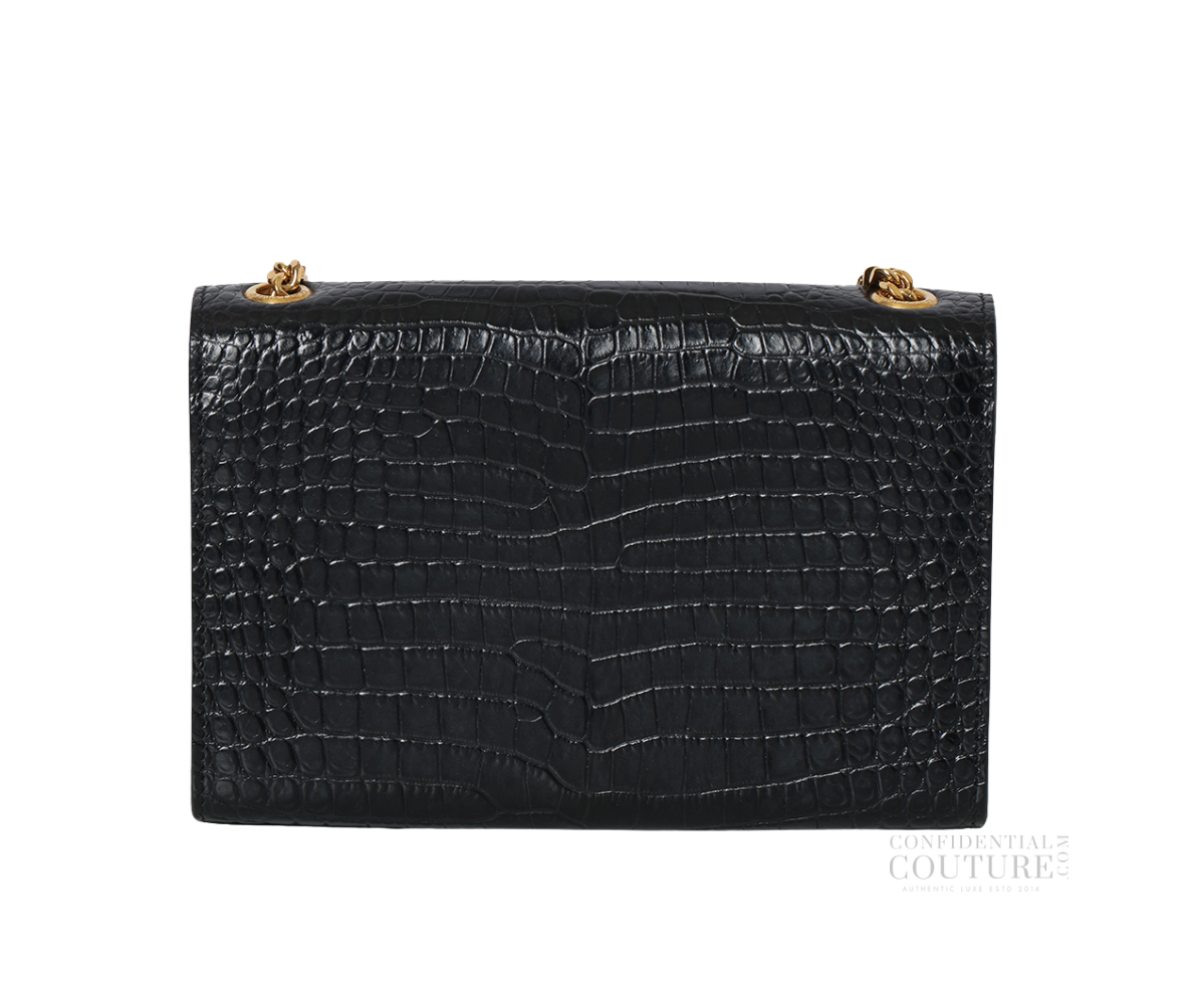 Saint Laurent Kate Black Alligator Mississippiensis Bag