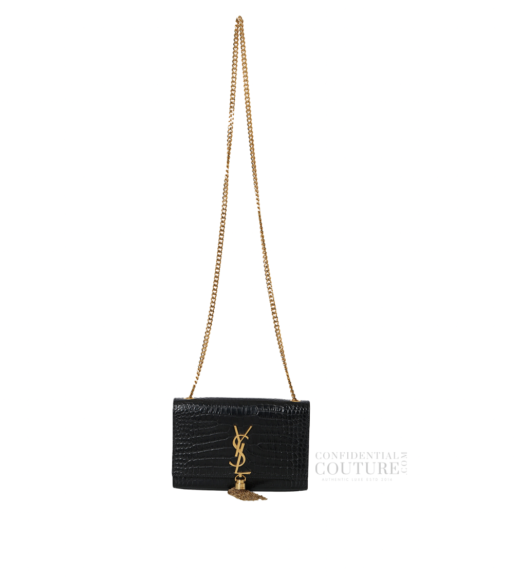 Saint Laurent Kate Black Alligator Mississippiensis Bag