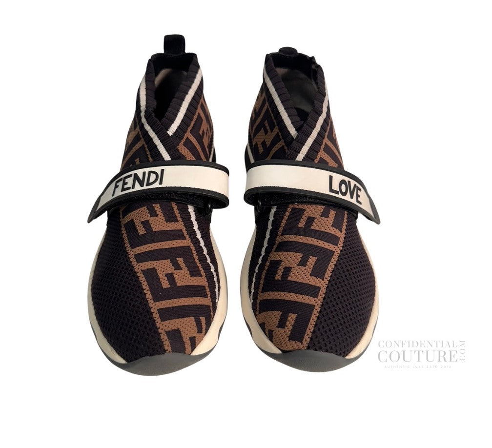 Rockoko Black Monogram Knit Sock Sneakers EU 37 | UK 4 | US 7