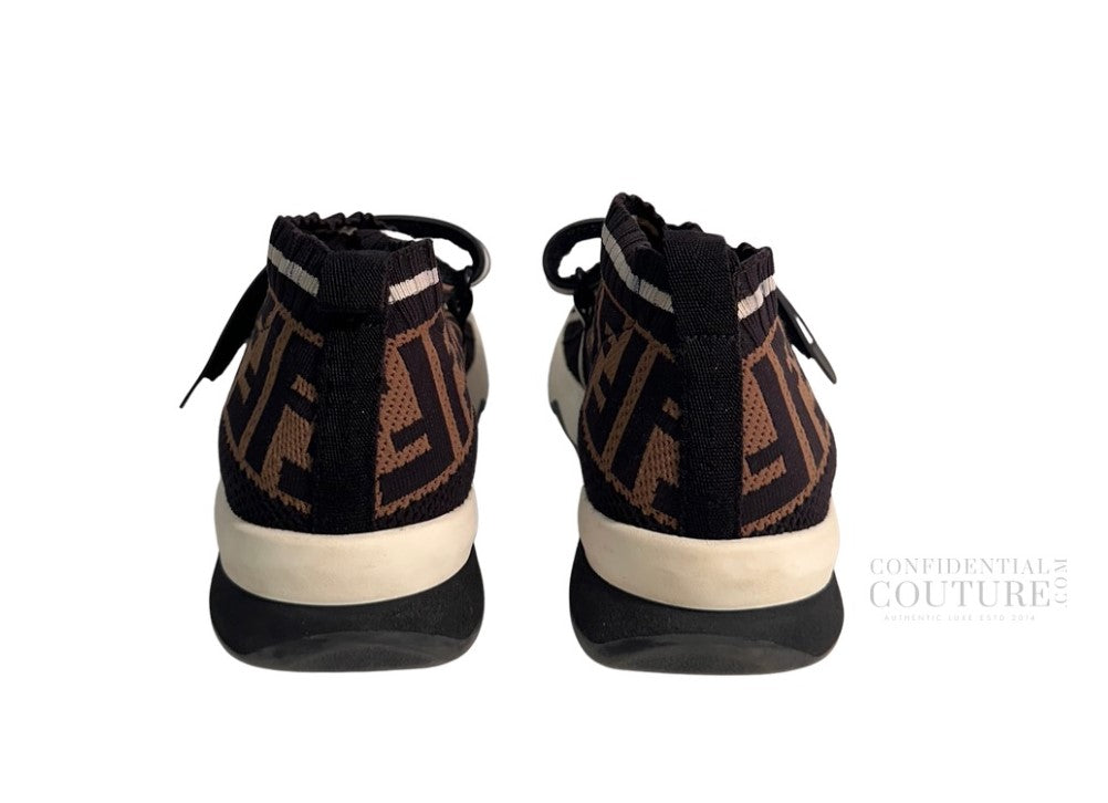 Rockoko Black Monogram Knit Sock Sneakers EU 37 | UK 4 | US 7