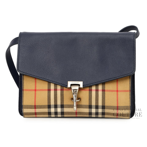 Navy/Beige Macken Vintage Check Crossbody Bag