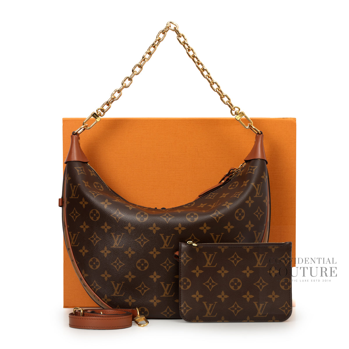 Loop Hobo Brown Monogram Shoulder Bag