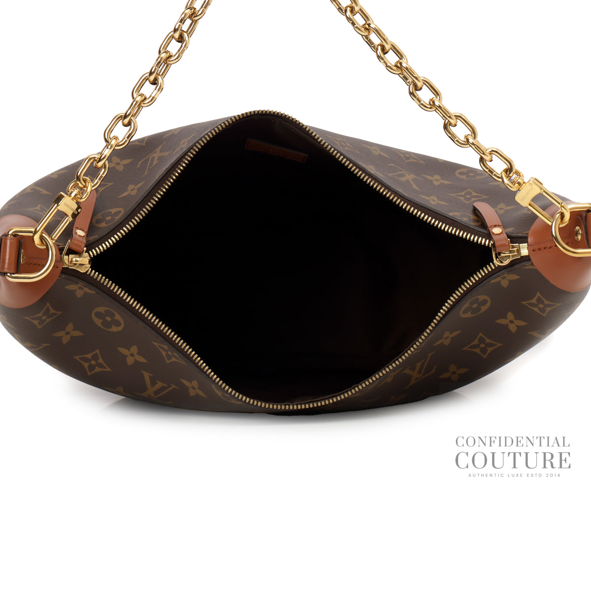 Loop Hobo Brown Monogram Shoulder Bag
