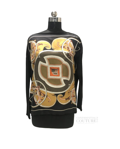 Multicolor Silk & Wool Twillaine Sweater- 38