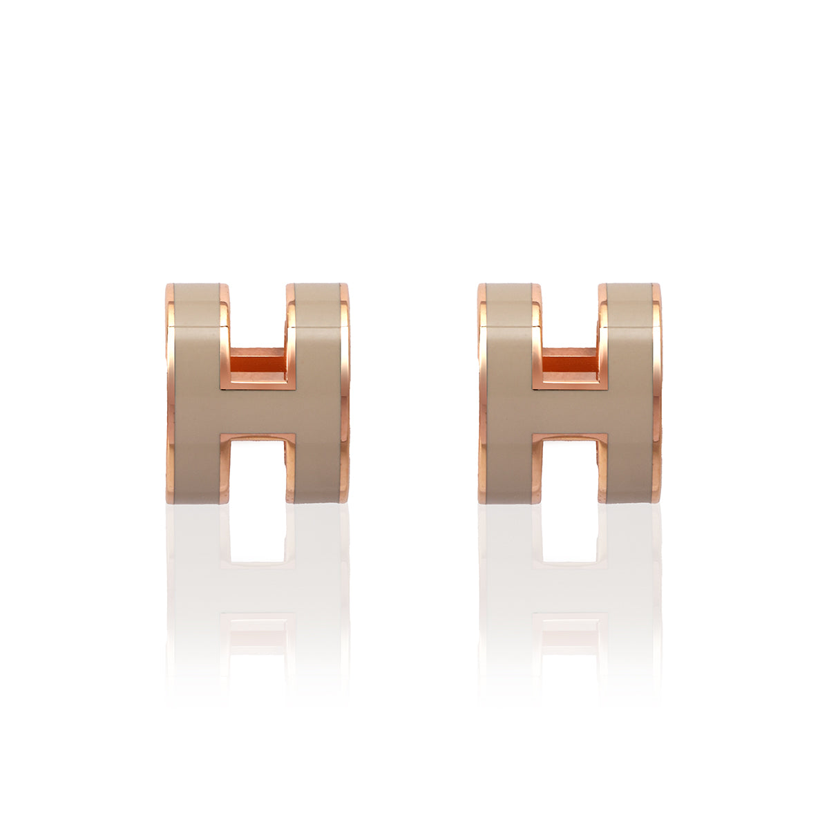 Mini Pop H Earring Marron Glace