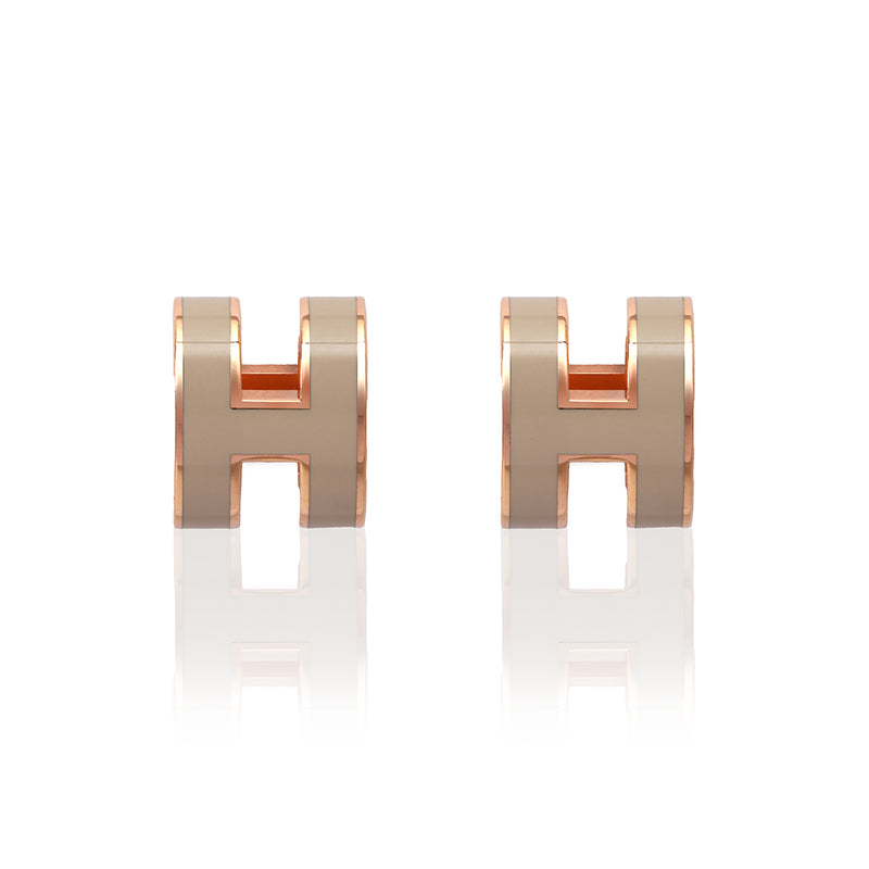 Mini Pop H Earring Marron Glace