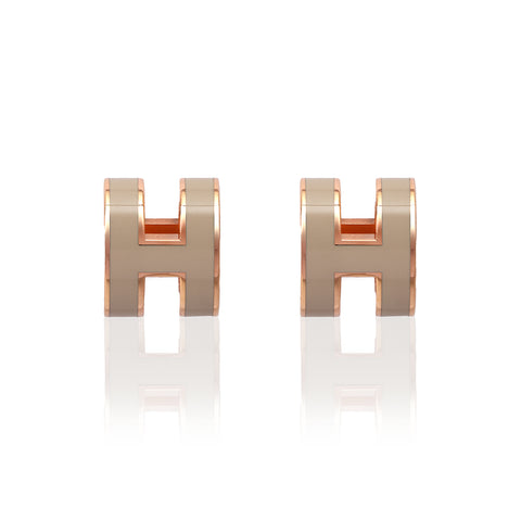 Mini Pop H Earring Marron Glace