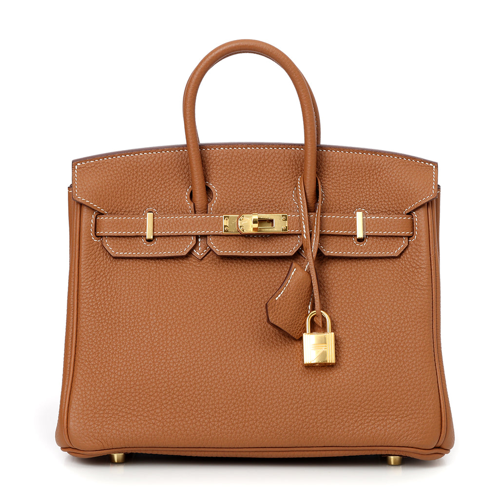 Hermes Birkin 25 Gold On Gold In Togo Leather Y Stamp