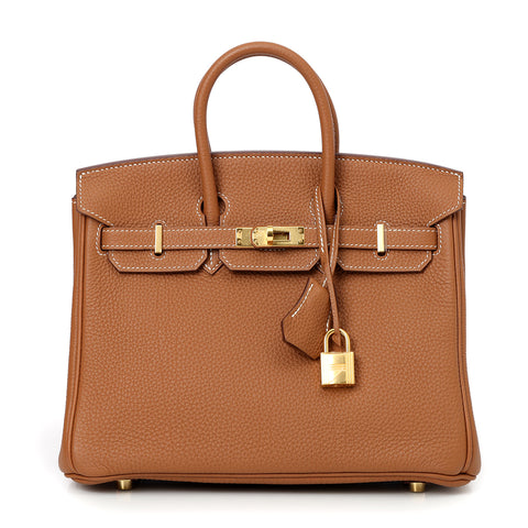 Birkin 25 Gold On Gold In Togo Leather Y Stamp
