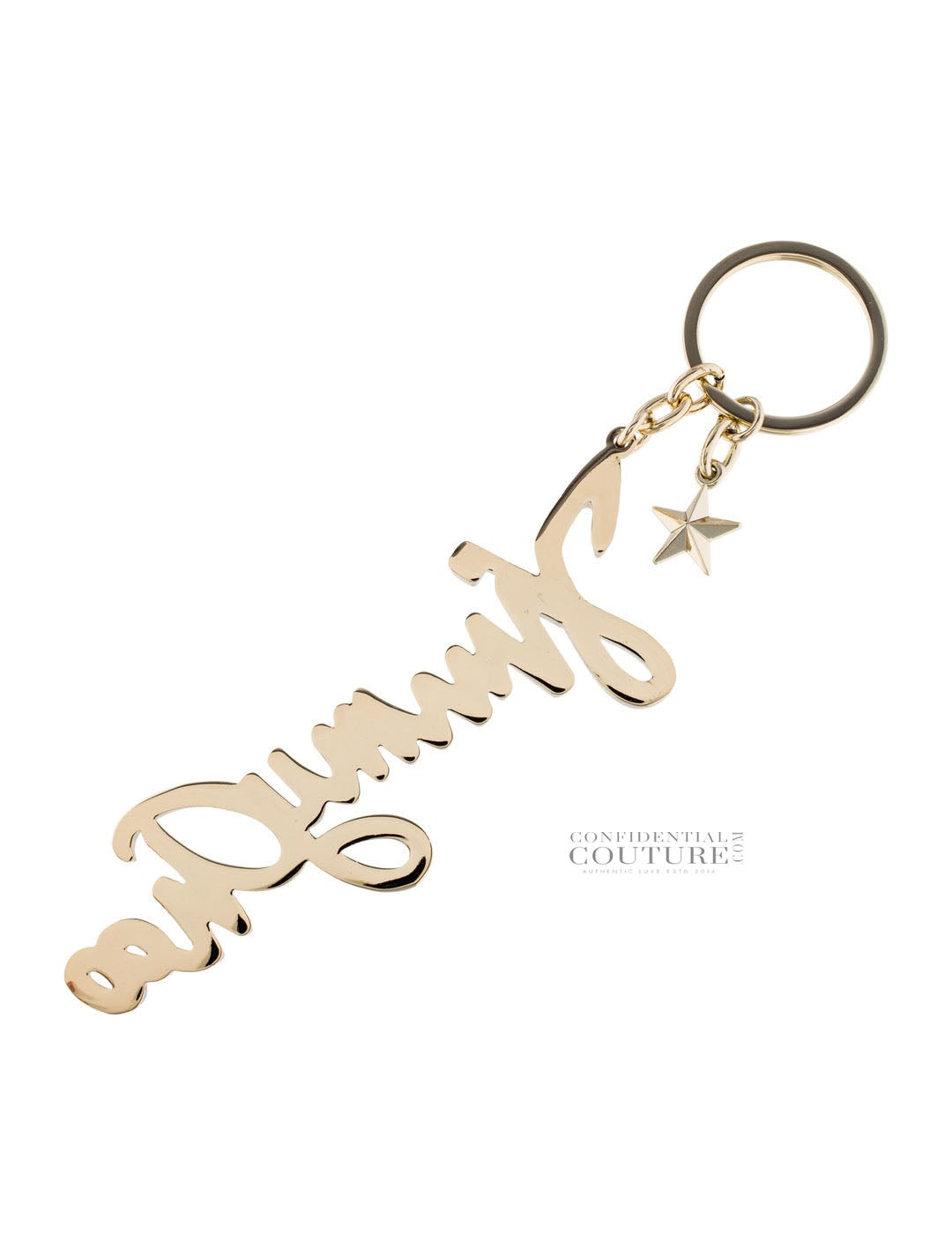 Gold Crystal Embellished Signature Keychain