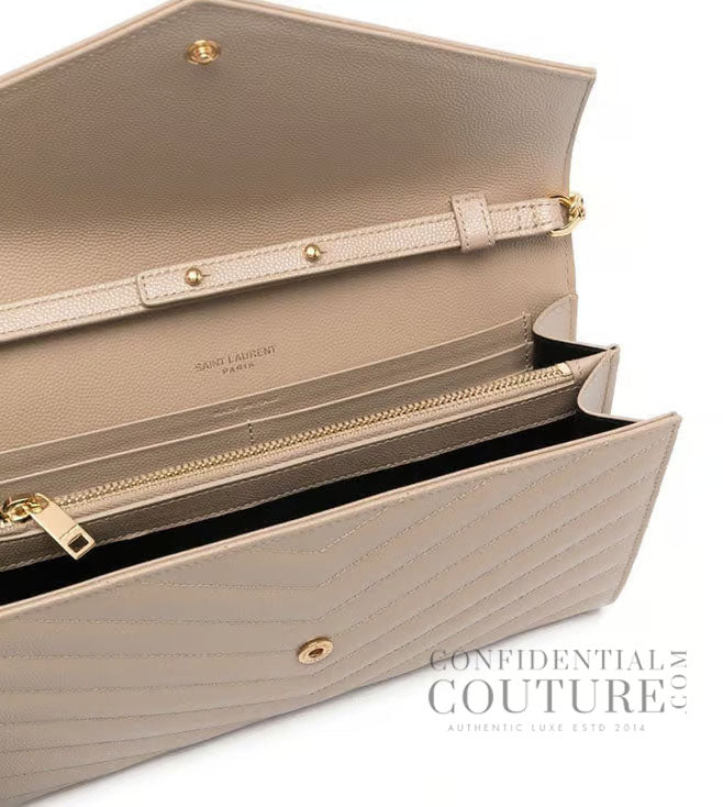 Nude Classic Cassandre Chain Wallet In Grain De Poudre Leather