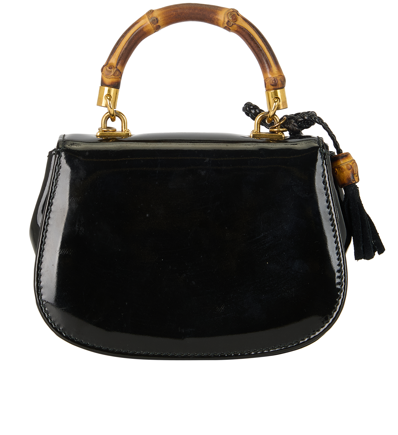 Black Vintage Bamboo 1947  Mini Top Handle Bag