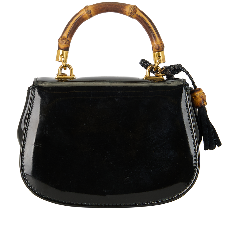 Black Vintage Bamboo 1947  Mini Top Handle Bag