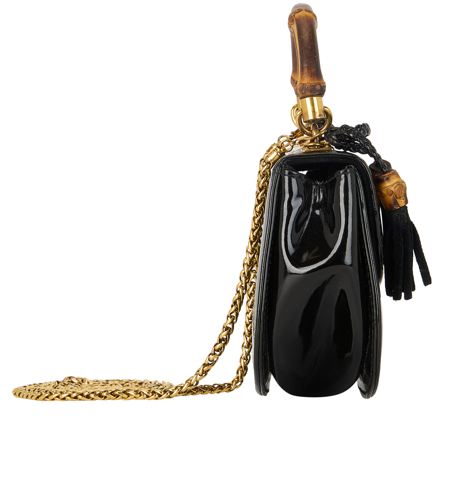 Black Vintage Bamboo 1947  Mini Top Handle Bag
