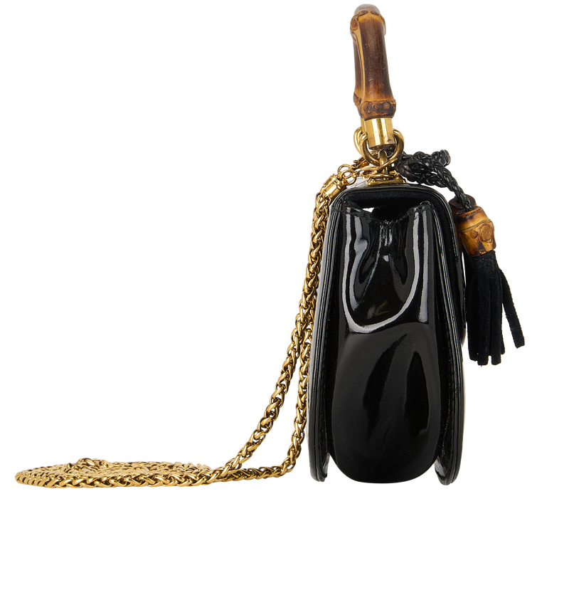 Black Vintage Bamboo 1947  Mini Top Handle Bag