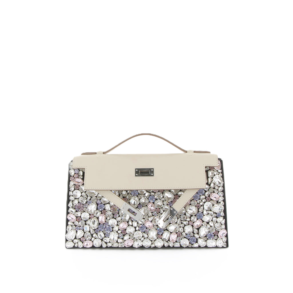 Shop LeBag Paris White Diamond Swarovski Calf Suede Bag Cover 100% ...