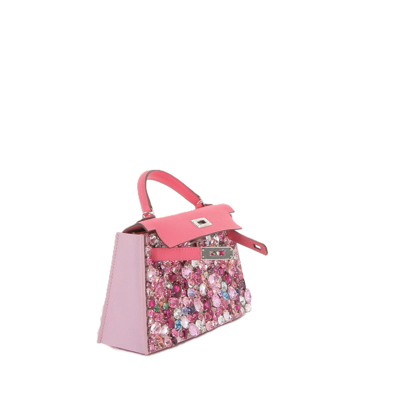 Rose Treasure Swarovski® Crystals and Calf Suede Leather Birkin | Kelly Cover