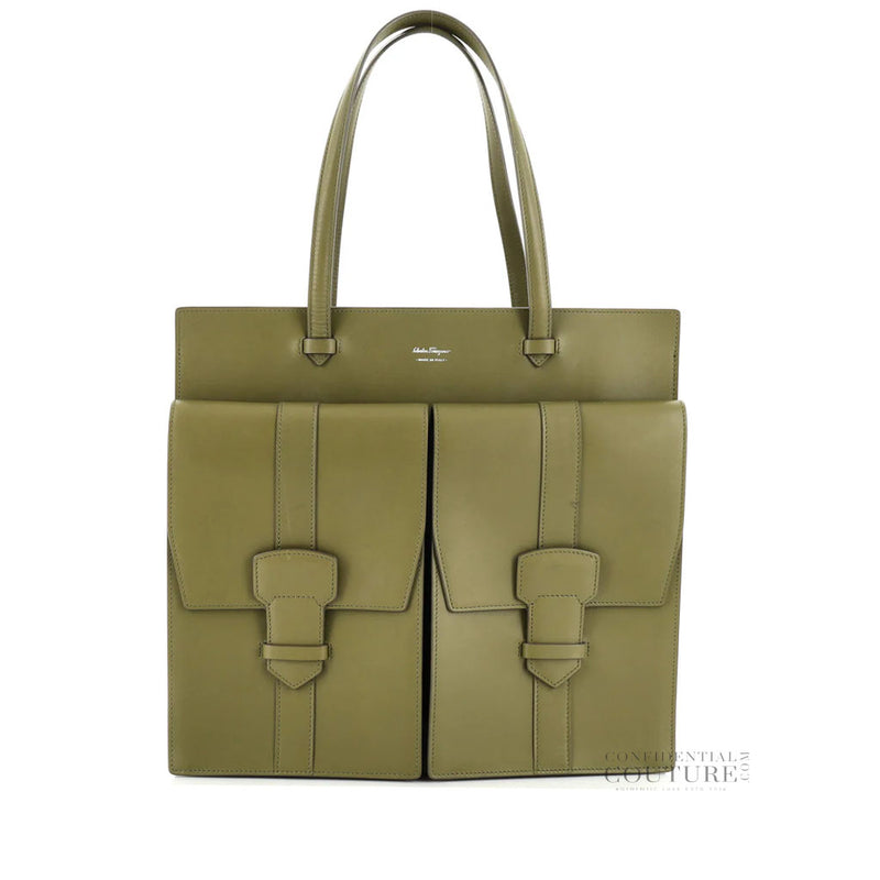 Olive Cassia Leather Tote