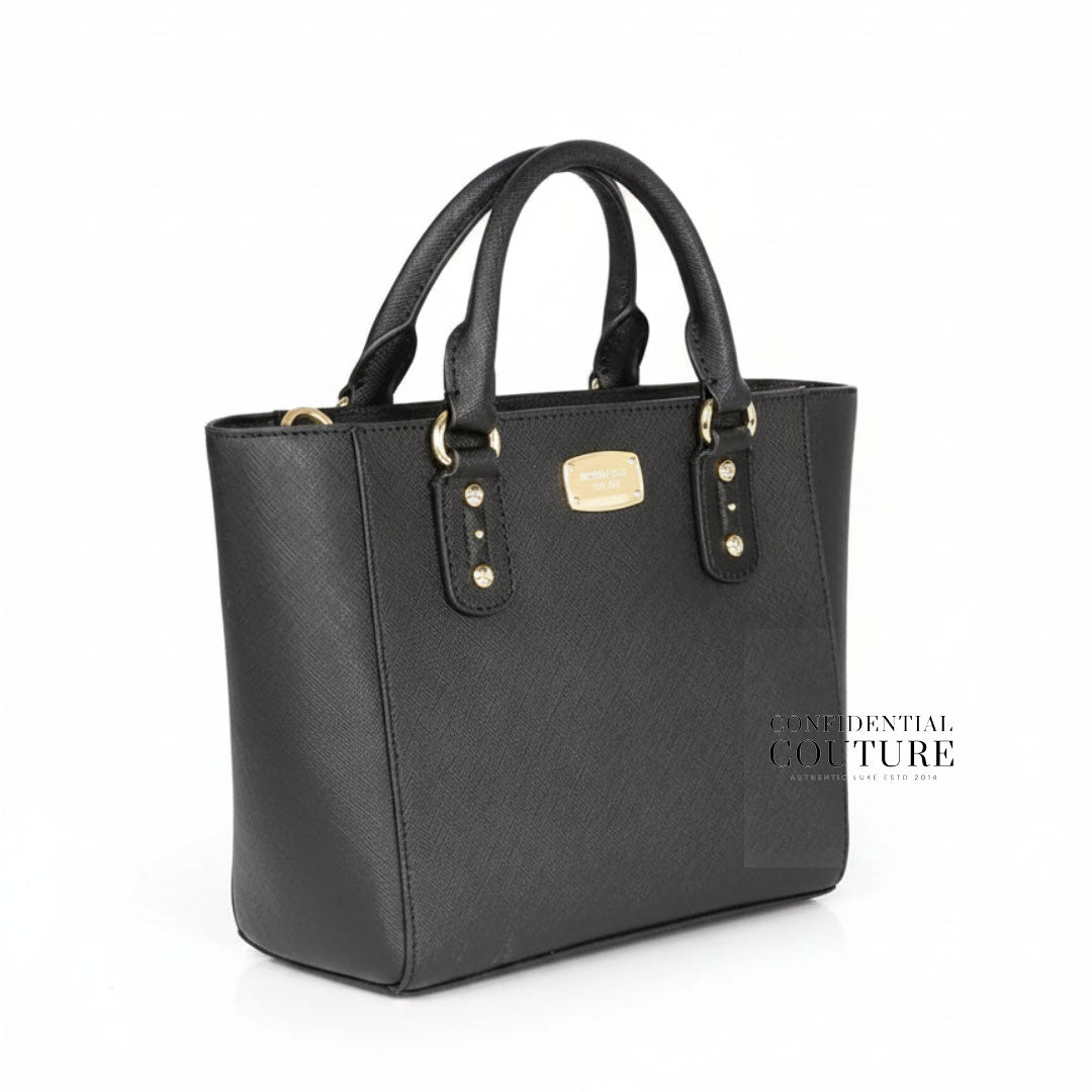 Black Solid Handheld Bag
