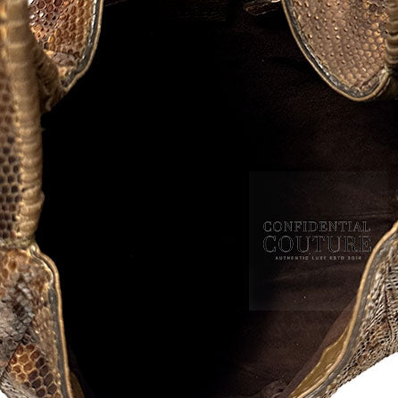 Brown Medium Python Jackie Shoulder Bag