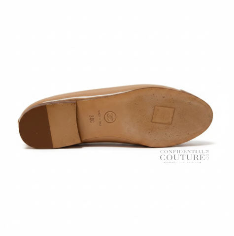 Pre-loved Chanel Nude Pink Patent Leather Ballet Flats 38C