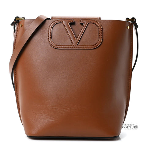 Garavani Brown Fill Me Calfskin Bucket Bag