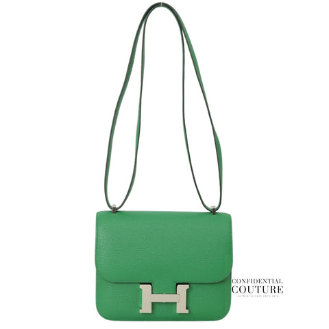 Constance Vert Bambou 18 Bag in Epsom Leather with Palladium Hardware- K stamp