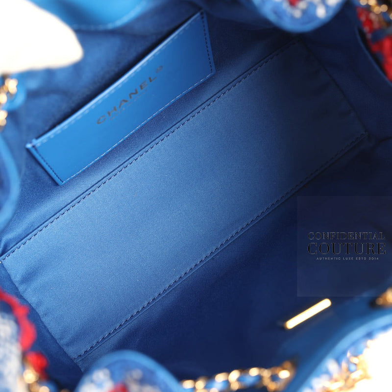 25 Red/Blue Small Tweed Handbag