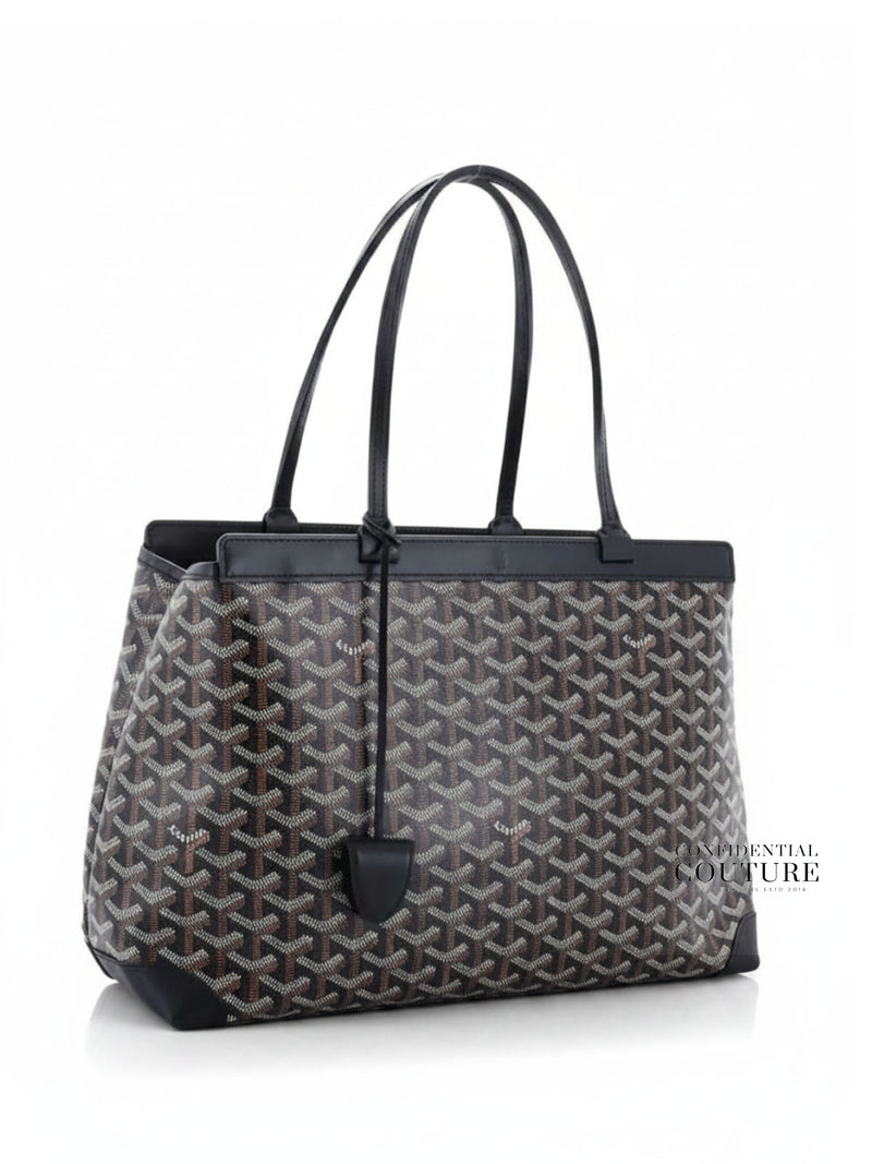 Dark Blue Goyardine Bellechasse Biaude Tote PM