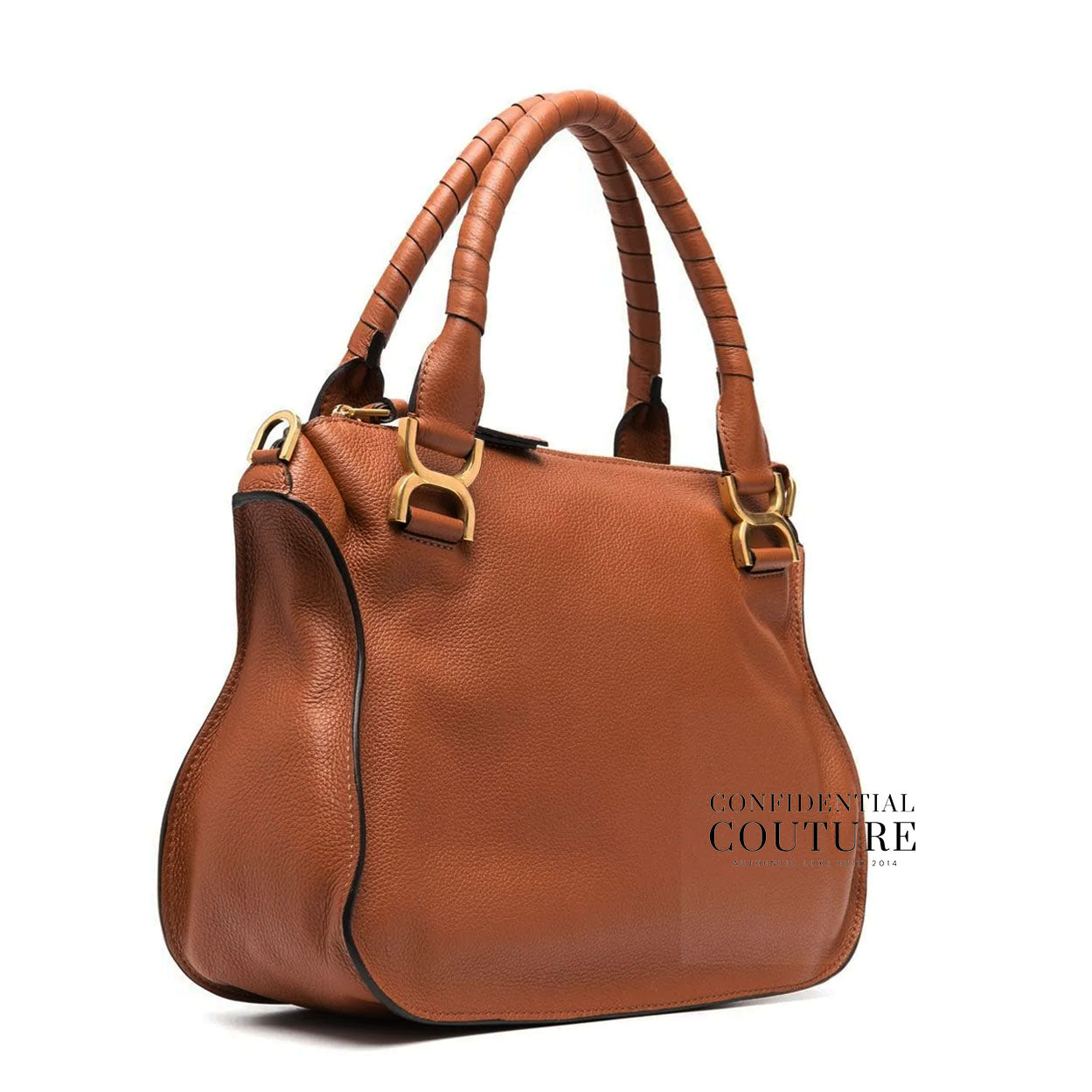 Tan Medium Marcie Bag In Grained Leather