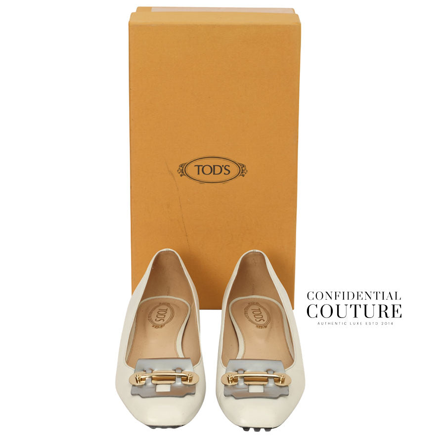 Leather Loafer With Silver & Gold Buckle | EU 37