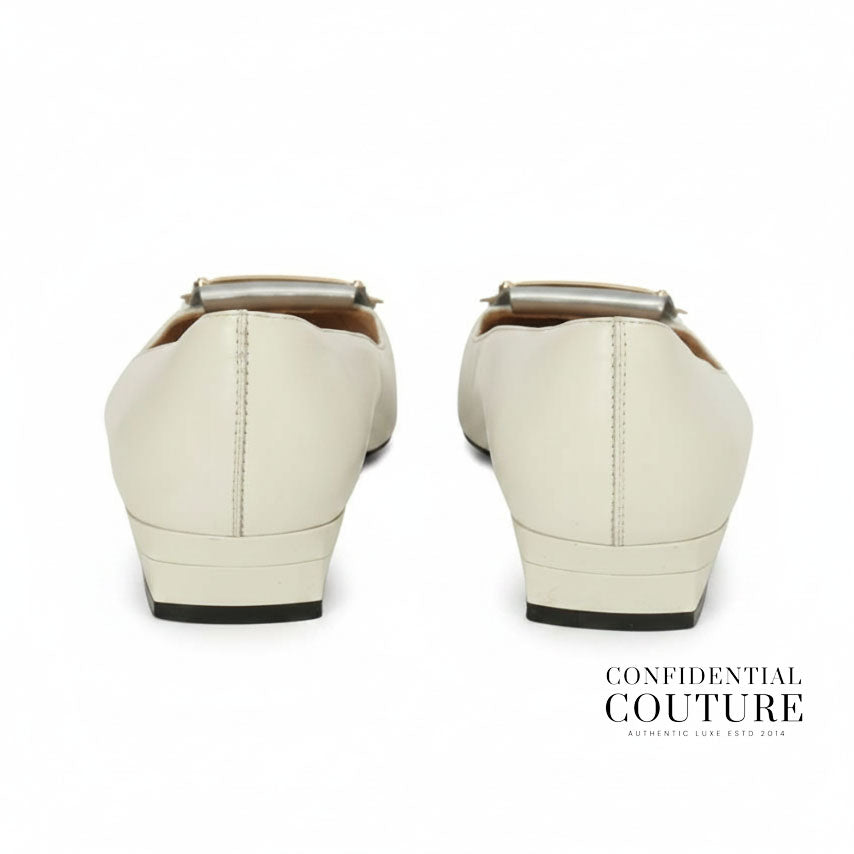 Leather Loafer With Silver & Gold Buckle | EU 37