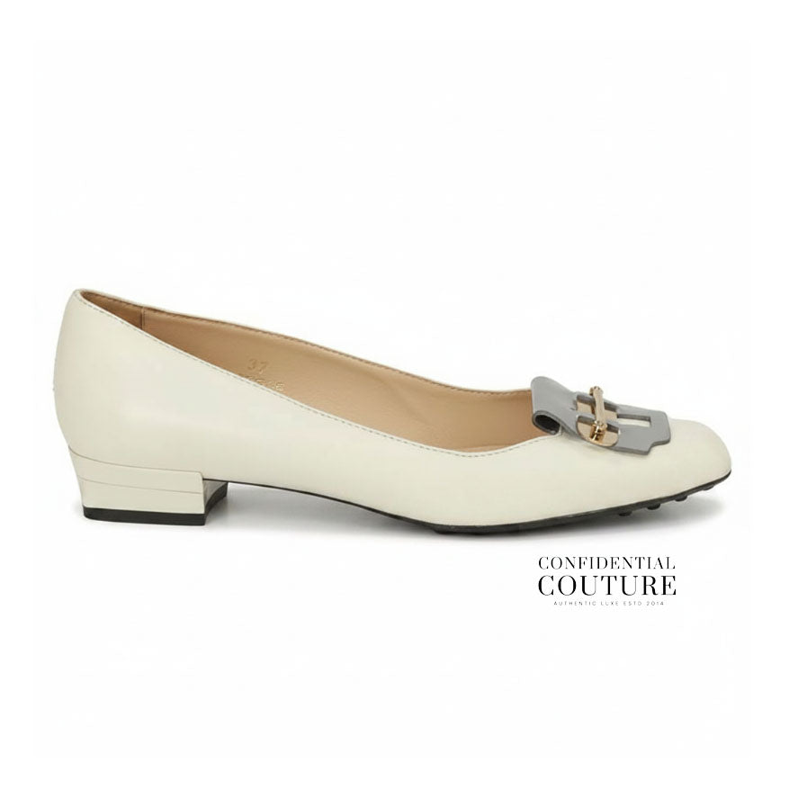 Leather Loafer With Silver & Gold Buckle | EU 37