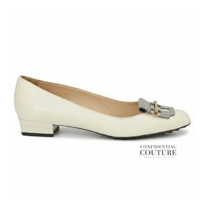 Leather Loafer With Silver & Gold Buckle | EU 37