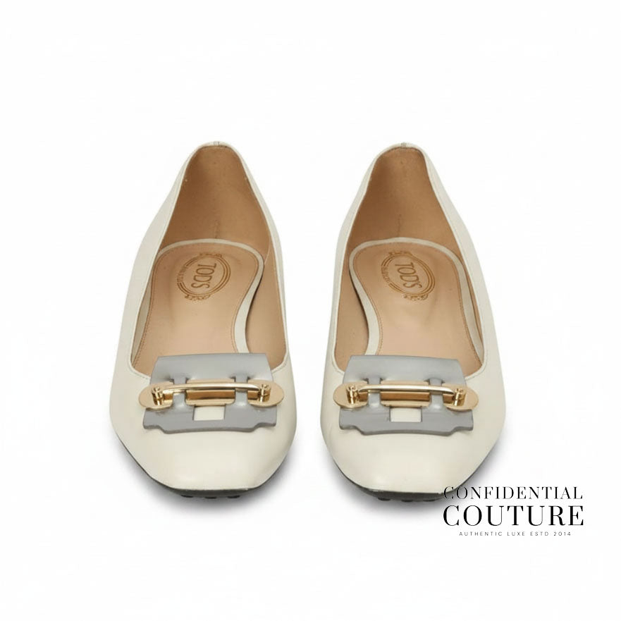 Leather Loafer With Silver & Gold Buckle | EU 37