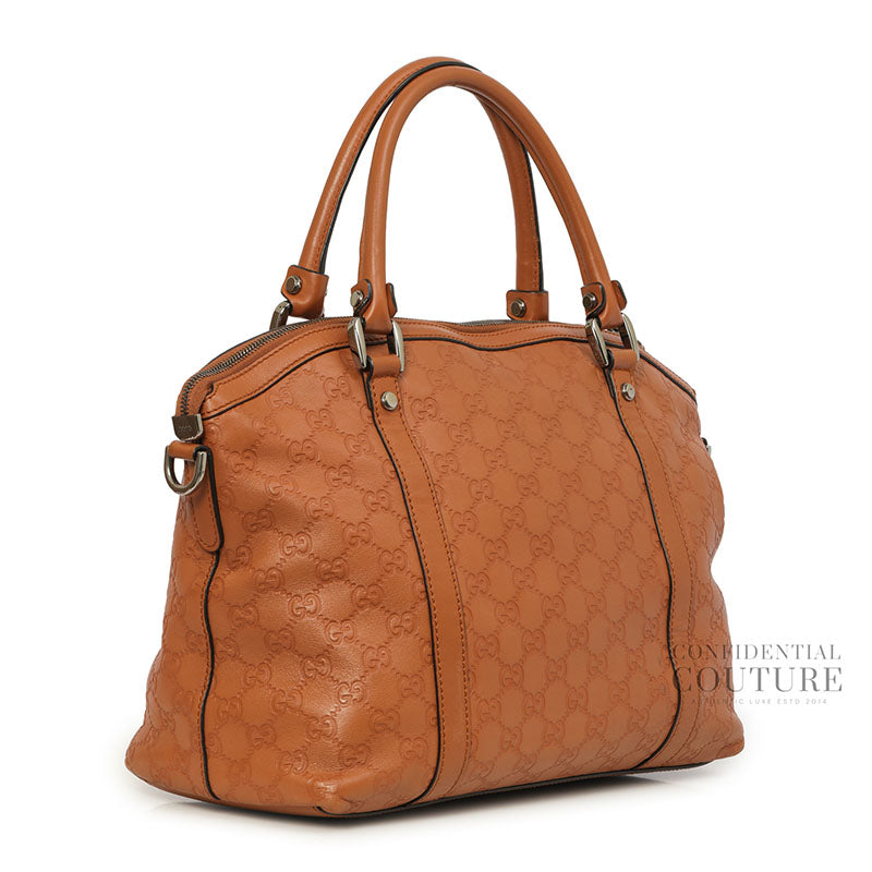 Guccissima Sukey Brown Leather Handbag