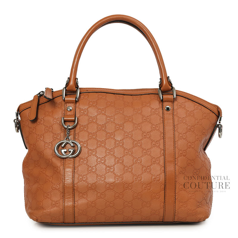 Guccissima Sukey Brown Leather Handbag