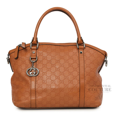Guccissima Sukey Brown Leather Handbag