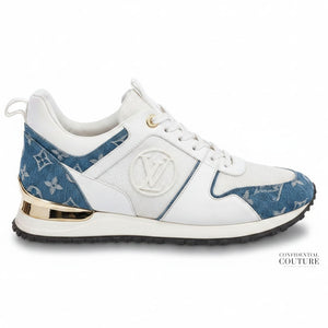 White and Blue Denim Run Away Sneakers LV 38 | US 8 | UK 5