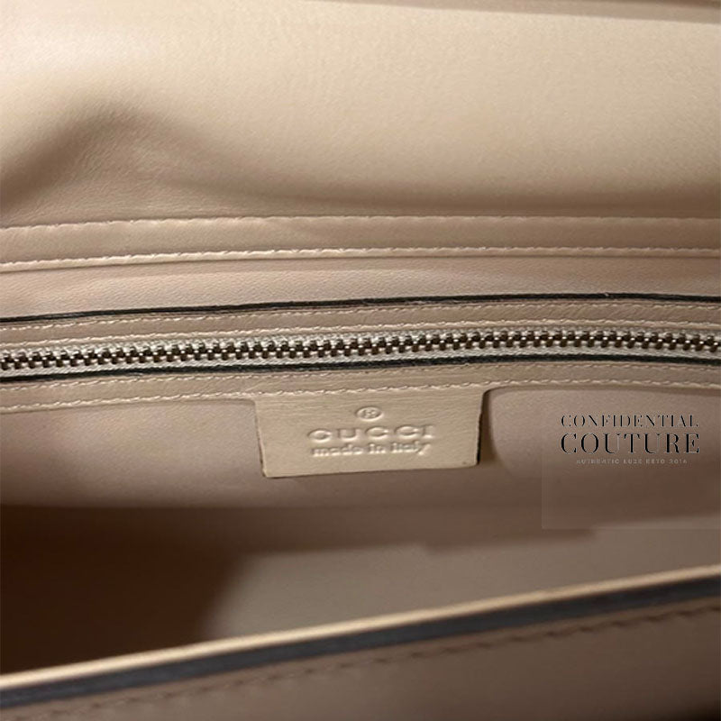 Grey Leather Lady Bamboo Top Handle Bag