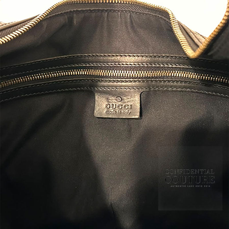 Black GG Canvas Reins Hobo Bag