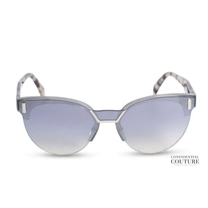 Silvertone Metal and Tortoise Shell Acetate Cat-Eye Gradient Tint Sunglasses SPR04U