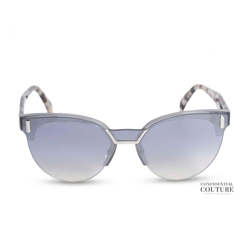 Silvertone Metal and Tortoise Shell Acetate Cat-Eye Gradient Tint Sunglasses SPR04U