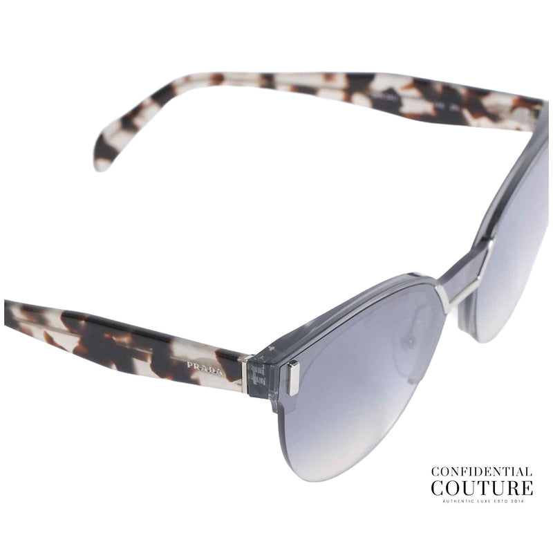 Silvertone Metal and Tortoise Shell Acetate Cat-Eye Gradient Tint Sunglasses SPR04U