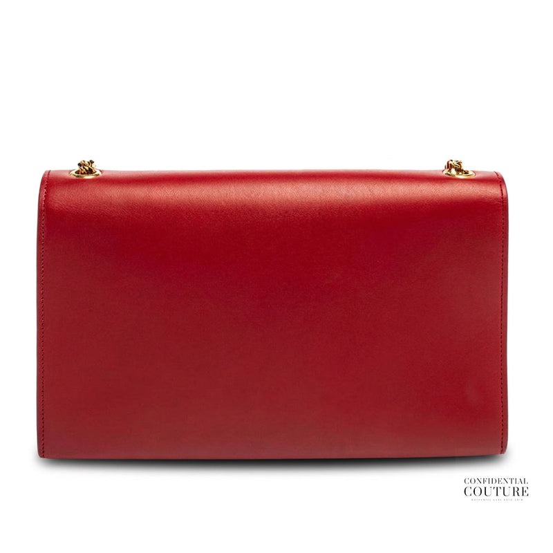 Red Smooth Leather Medium Kate Tassel Bag