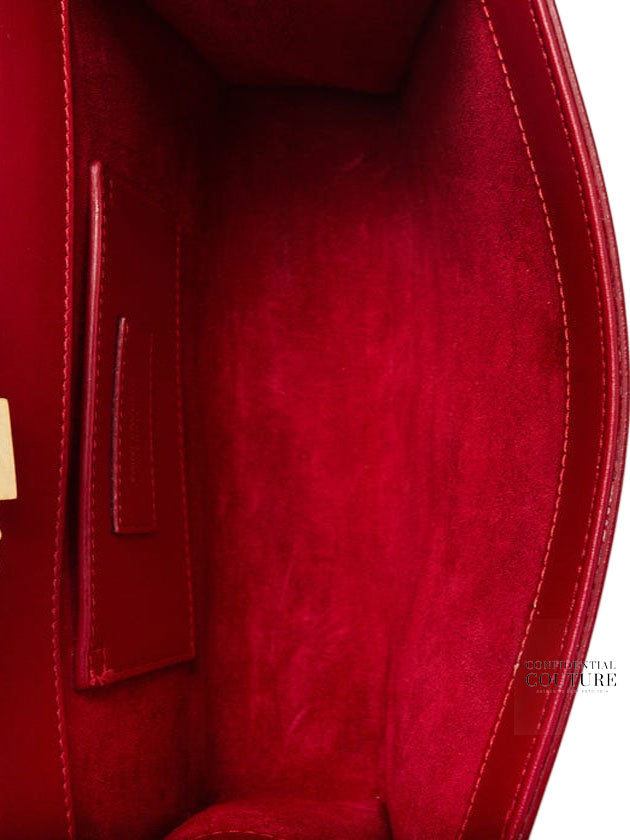 Red Smooth Leather Medium Kate Tassel Bag