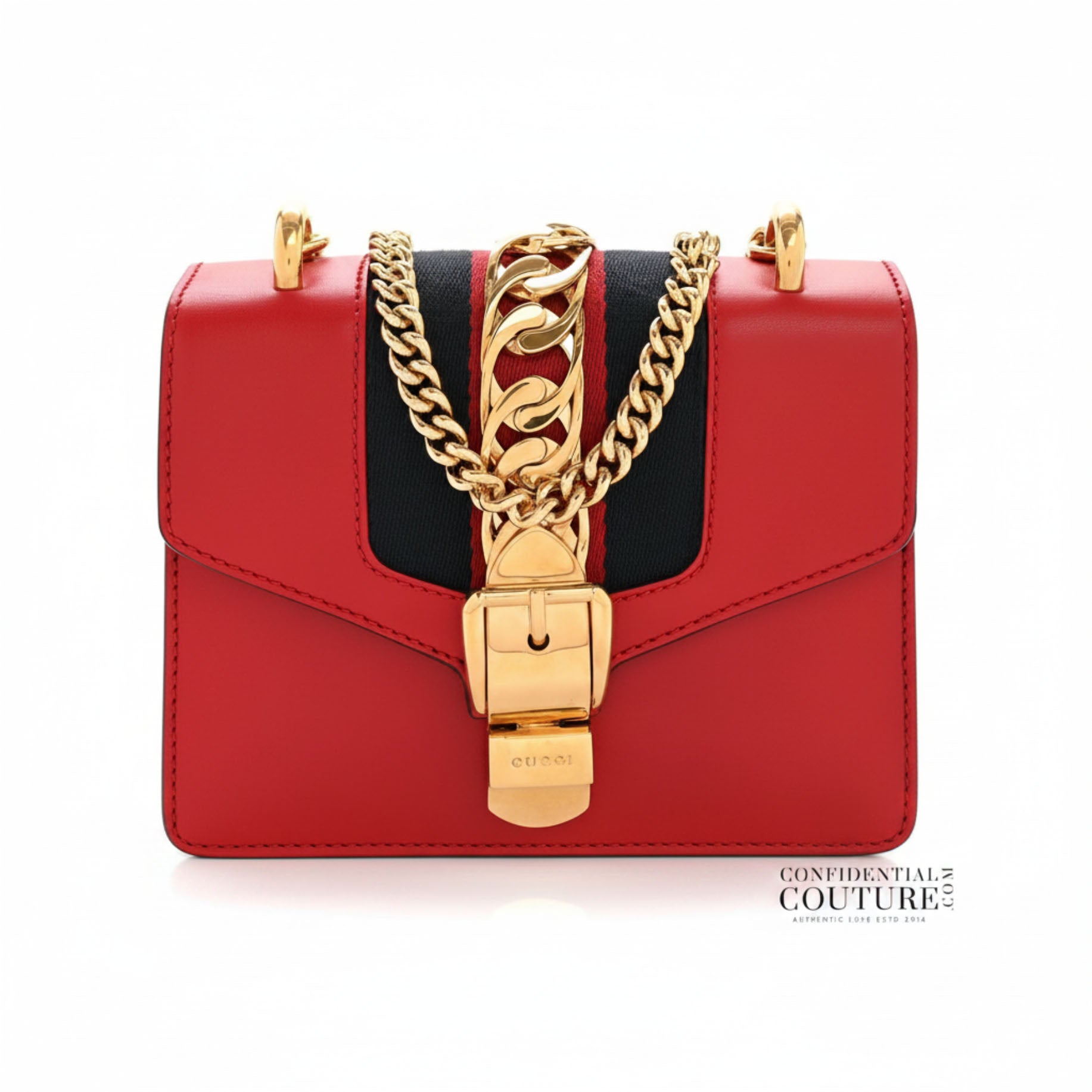 Mini Sylvie Red Chain Shoulder Bag